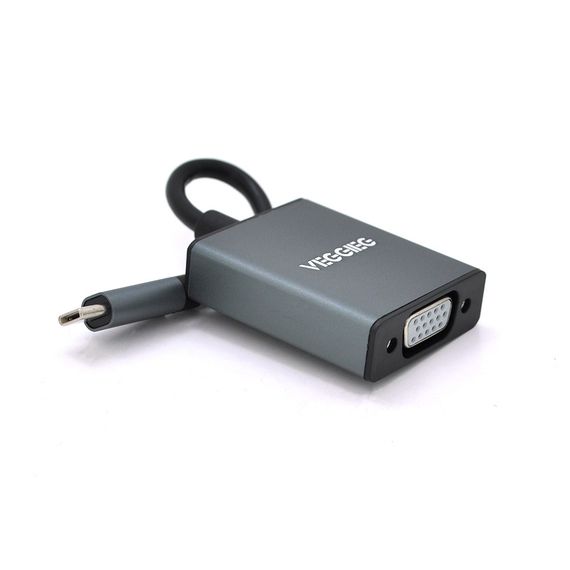 Хаб-конвертор VEGGIEG Type-C (тато) на VGA (мама), 10 см, Black