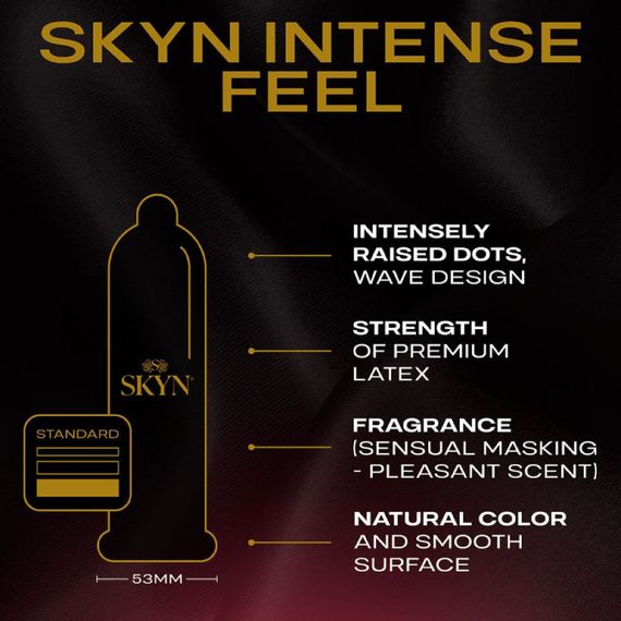 Презервативы с рельефом Skyn Intense Feel, безлатексные (полиизопрен), 10 шт Sex Aura | Зображення 2