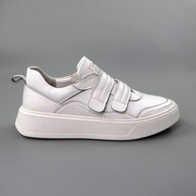 Кеди жіночі шкіряні на липучках 4S 585120 Білі 36 37 38 39 40 41