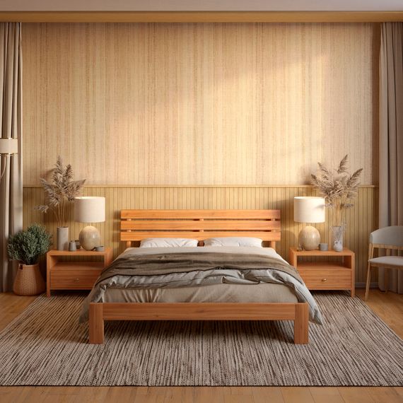 Двоспальне дерев&#039;яне ліжко Mebigrand Новара Вільха 160х200 см (MBG-4063)