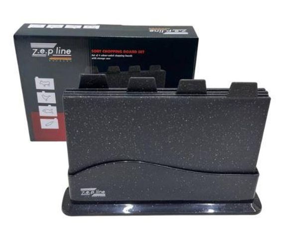 Кухонний набір дощок 5 предметів із підставкою чорний Zepline ZP-00220 (47616-ZP-00220_518) | Зображення 2