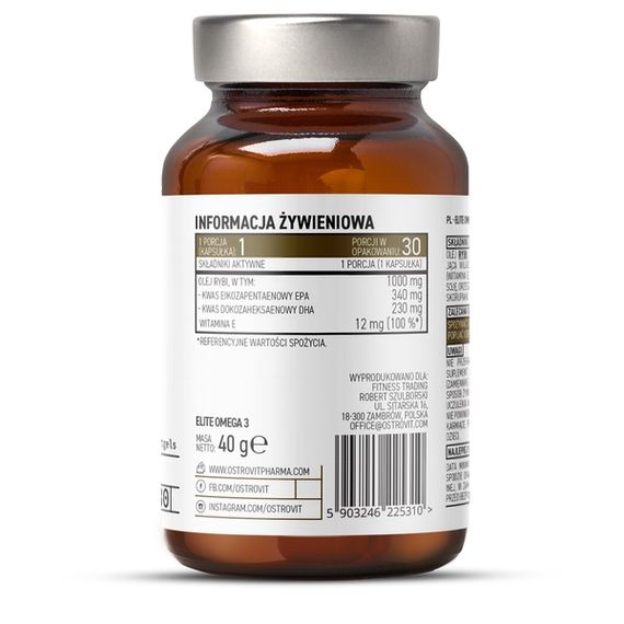 Омега для спорту OstroVit Pharma Elite Omega 3 30 Caps | Зображення 1