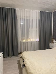 Тюль однотонний білий креп шифон вуаль, на метраж, висота 300 см з обважнювачем
