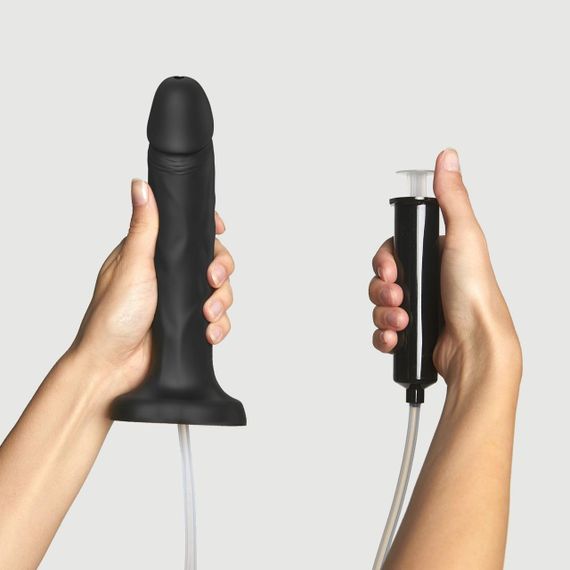 Фалоімітатор, що кінчає Strap-On-Me Squirting Cum Dildo Realistic Black, діам. 3,5 см, силікон Sex Aura | Зображення 1