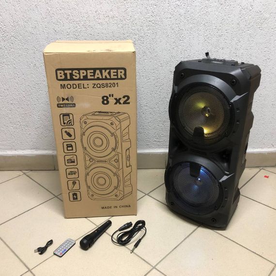 Bluetooth колонка-чемодан переносная, Блютуз колонка с динамичной подсветкой, Переносная блутуз колонка DI-28 | Зображення 2