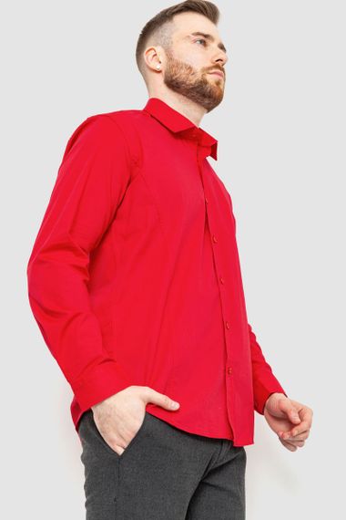Сорочка чоловіча класична однотонна, колір червоний, 186R30 | Зображення 2