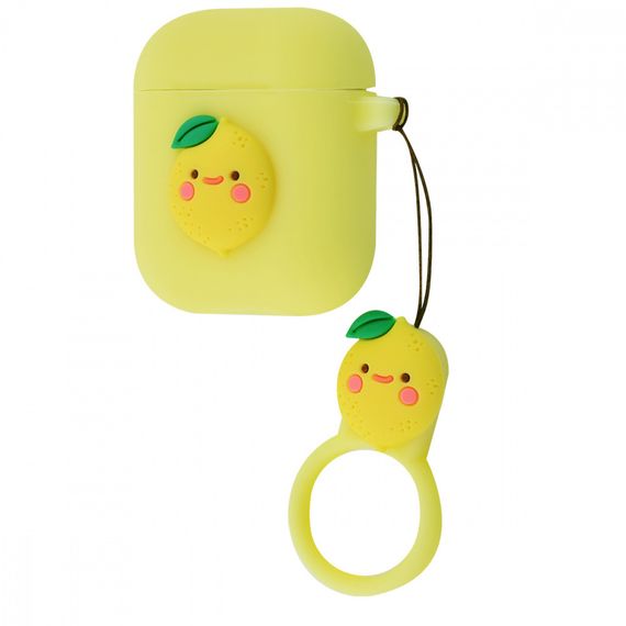 Чехол для Apple AirPods силиконовый желтый XG-351 с лимончиком