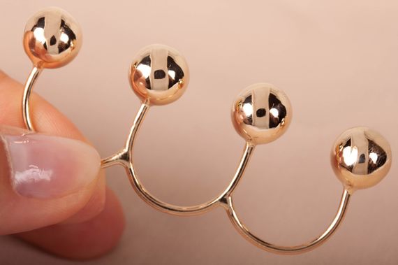 Кольцо из желтого золота на три пальца 21.5 | Зображення 2