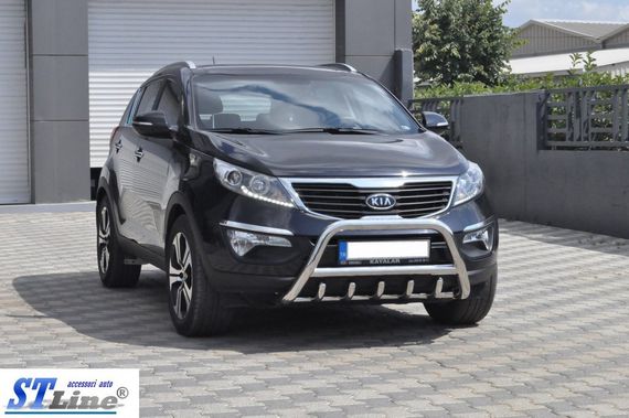 Кенгурятник WT003 (нерж.) для Kia Sportage 2010-2015 рр | Зображення 1