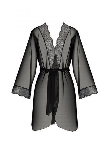 Пеньюар Passion AMBERLY PEIGNOIR black, S/M, пояс у комплекті Sex Aura | Зображення 2