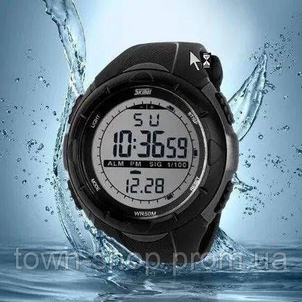 Мужские часы SKMEI 1025BK ARMY BLACK, часы тактические противоударные. Цвет: черный | Зображення 3