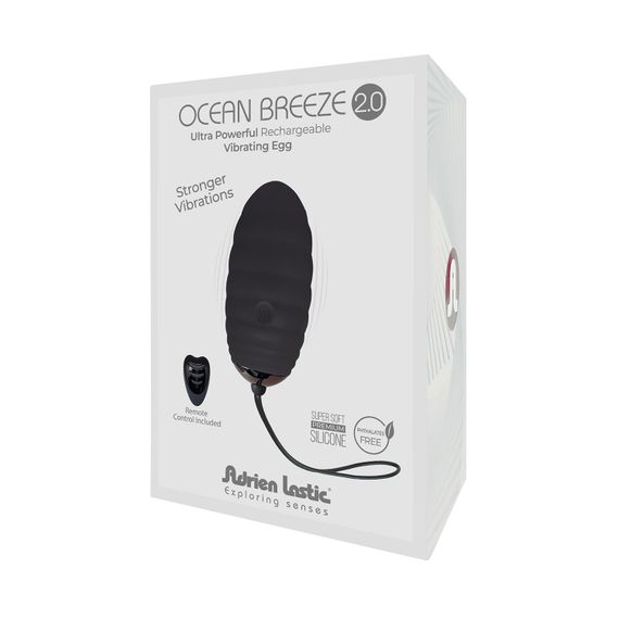Віброяйце Adrien Lastic Ocean Breeze 2.0 Black, пульт ДК, дуже потужний мотор, 10 віброрежимів | Зображення 3