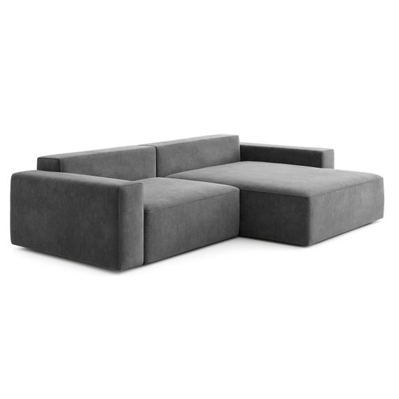 Чохол на диван кутовий велюр темно сірий Love You | Зображення 3