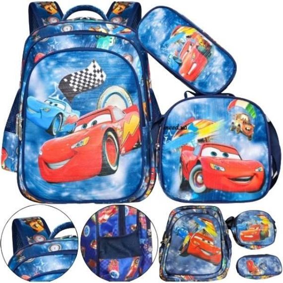 Детский рюкзак школьный для мальчиков NA-5 3в1 Тачки