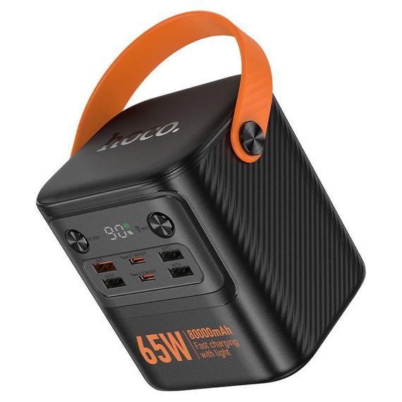 Power Bank HOCO J152 Pro 80000mAh, 4USB/2Type-C, 22.5W+65W, ліхтарик, Black | Зображення 2