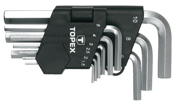Ключи шестигранные TOPEX HEX 1.5-10 мм, набор 9 шт. (35D955)