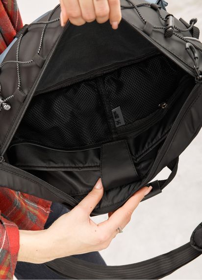 Жіноча cумка-бананка під ноутбук Sambag Urban Pro чорно-синя 46 × 26 см (51411215) | Зображення 5