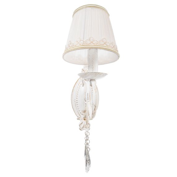 Бра настенное накладное прованс с абажуром BKL-667W/1 E14 WH+G | Зображення 1