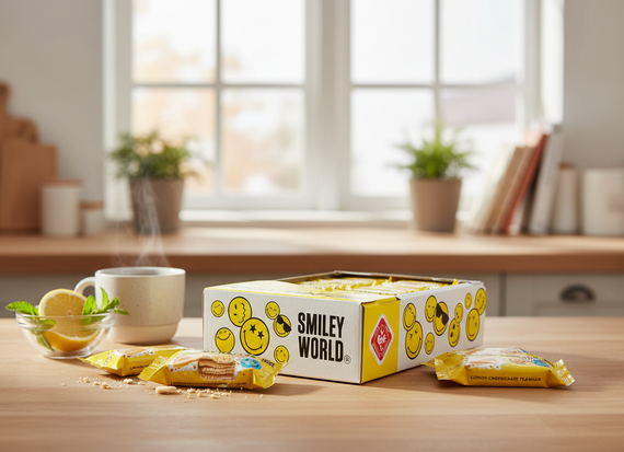 Вафлі з начинкою SmileyWorld FUNNY WAFERS з ароматом лимонного чизкейку 400г (214521) | Зображення 1