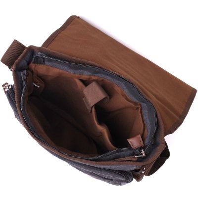Сумка Vintage Через плече для ноутбука 13&quot; із текстилю Чорна (22200) | Зображення 9