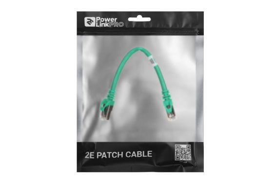 Патч-корд 2E Cat 6,S-FTP экран оплётка фольга,RJ45, 4Х2 27AWG ,7/0.14 Cu, 0.20 m,PVC, Green (2E-PC6SFTPCOP-020GRN) | Зображення 2