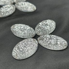 Стразы акриловые пришивные 20х30 мм, серебро граненое