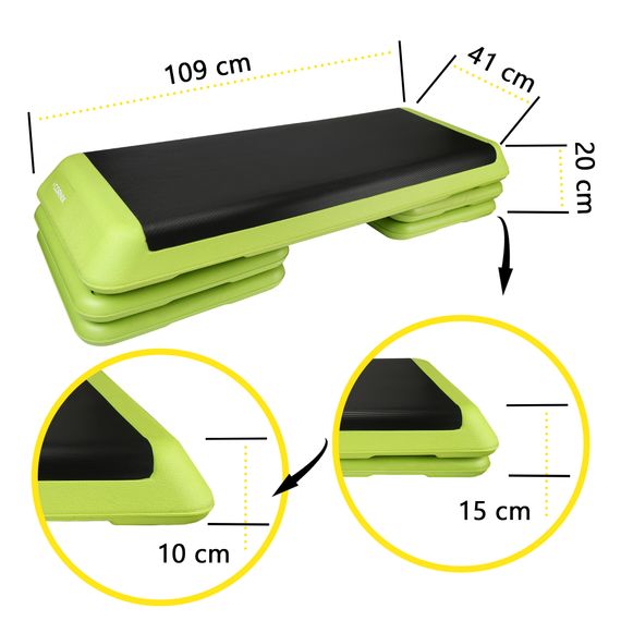 Степ-платформа 3-ступінчаста Cornix Pro 109 х 41 х 10-20 см XR-0401 Green/Black | Зображення 4