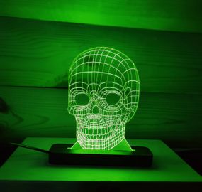 Акриловий світильник-нічник Череп зелений tty-n000098