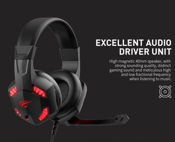 Ігрові навушники HAVIT HV-H2032d GAMING з мікрофоном та підсвічуванням чорно-червоні | Зображення 6