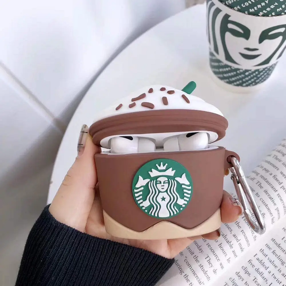 Силиконовый 3D чехол для наушников Apple AirPods Pro 1/2 Starbucks Coffee | Зображення 2