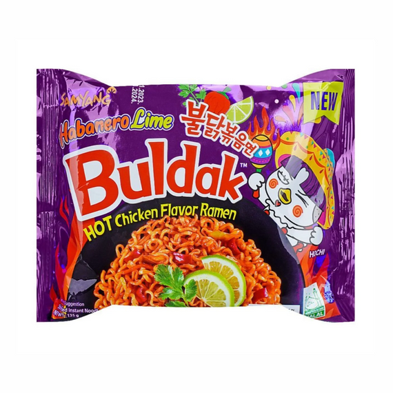 Корейська локшина Buldak  зі смаком гострої курки Хабанеро та Лайму 135г Samyang 8801073115514