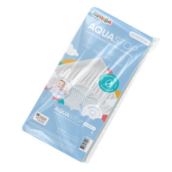 Водонепроницаемый детский наматрасник 2 шт AQUA STOP PAPAELLA 60х120 см с бортом, махровый, 100% хлопок | Зображення 9