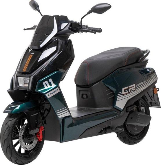 Электроскутер Crosser CR-22 2500W 72V 35Ah Graphene, до 80 км, 65 км/ч, современный городской электроскутер Зелений | Зображення 6