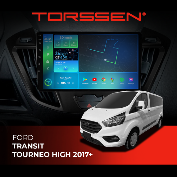 Штатна магнітола Torssen Ford Transit Tourneo high 17+ NF10 Carplay
