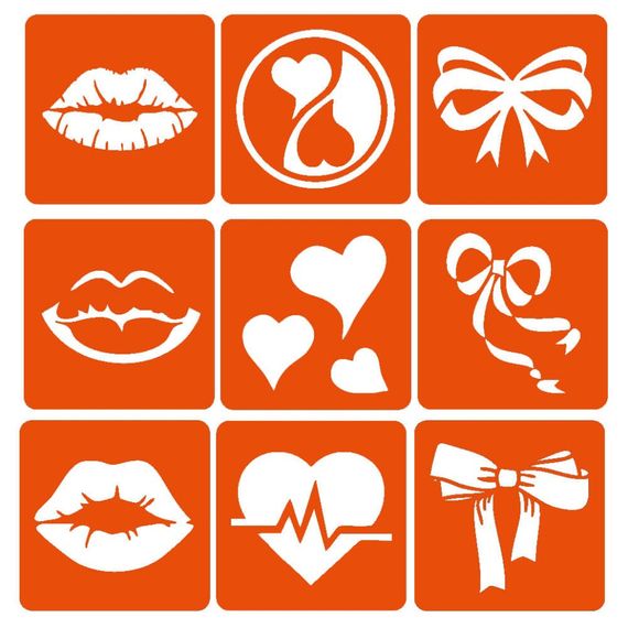 Набір хни з трафаретами для біо-тату №10 henna-set-10, 9 трафаретів | Зображення 2