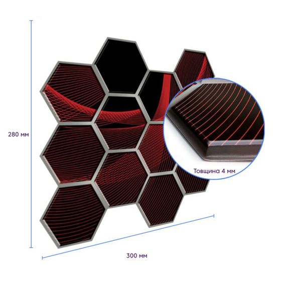Декоративна ПВХ плитка на самоклейці соти 280х300х5мм, ціна за 1 шт. (СПП-503) SW-00000667 | Зображення 2