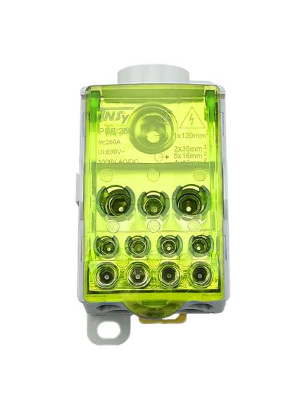 Розподільчий блок на DIN-рейку РБД250A жовтий Ny95504704