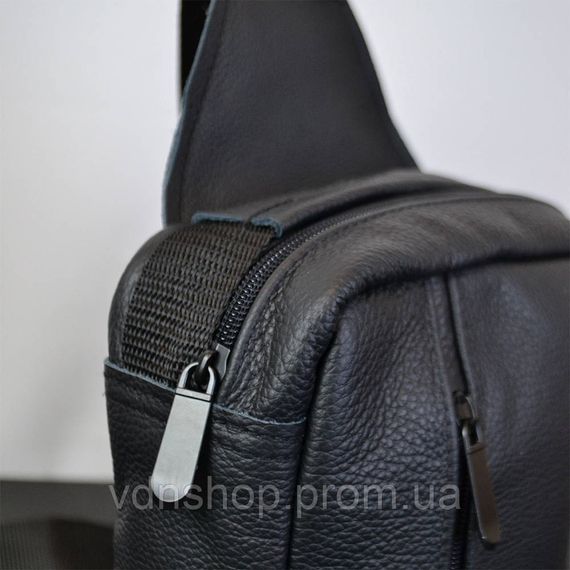 Сумка слінг для чоловіків, Сумка крос-боді середньої жорсткості крос-боді гладка AJ-58 | Зображення 9