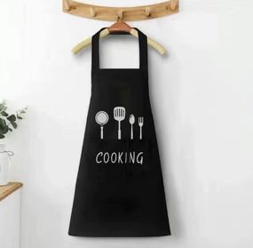Фартук кухонный 11186 50х61х75 см черный с белым
