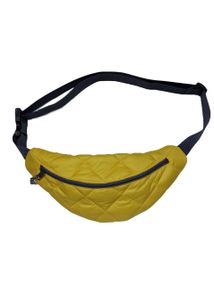 Сумка поясная бананка 4Profi стеганая  с одним отделением желтая 28435