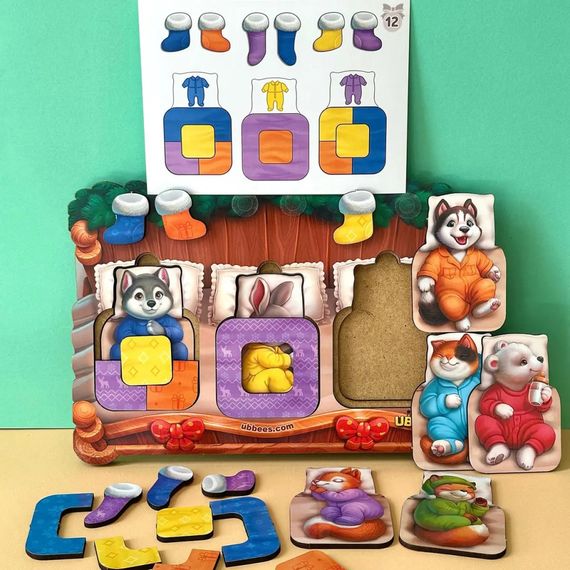 Деревянный сортер "Животные в кроватке" PSD302 (ПСД302) | Зображення 4