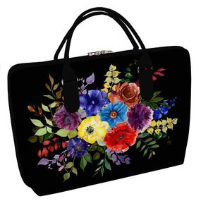 Сумка тканинна Саквояж Яскраві квіти 36х26 см (SW_23S003_BL)