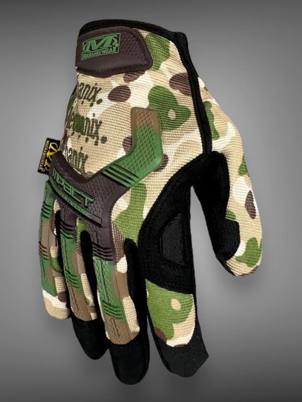 Тактические штурмовые перчатки Mechanix M-Pact мультикам для ВСУ,армейские полнопалые перчатки XL