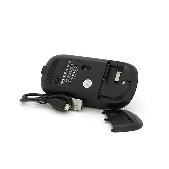 Миша бездротова iMICE E-1400, 5 кнопок, 800/1200/1600 DPI, 2.4Ghz 10м, Windows XP/Vista/Win7/8/10 Mac OS X, Rechargable, Black, | Зображення 2