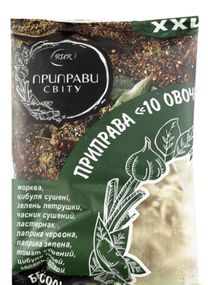 Приправа смесь натуральная 10 овощей, 100г, смесь специй и приправ, ТМ Приправи світу