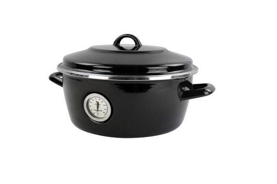 Кастрюля-жаровня Vitrinor Dutch Oven 2111692, 5 л, 26 см, стальная с крышкой и термометром, черная | Зображення 6
