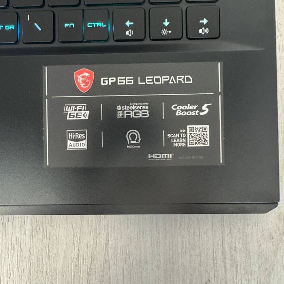 Ігровий ноутбук Б-класу MSI GP66 Leopard 11UH / 15.6" (1920x1080) IPS / Intel Core i7-11800H (8 (16) ядер по 1.9 - 4.6 GHz) / 16 GB DDR4 / 256 GB SSD / nVidia GeForce RTX 3080, 8 GB GDDR6, 256-bit / WebCam б/в | Зображення 3