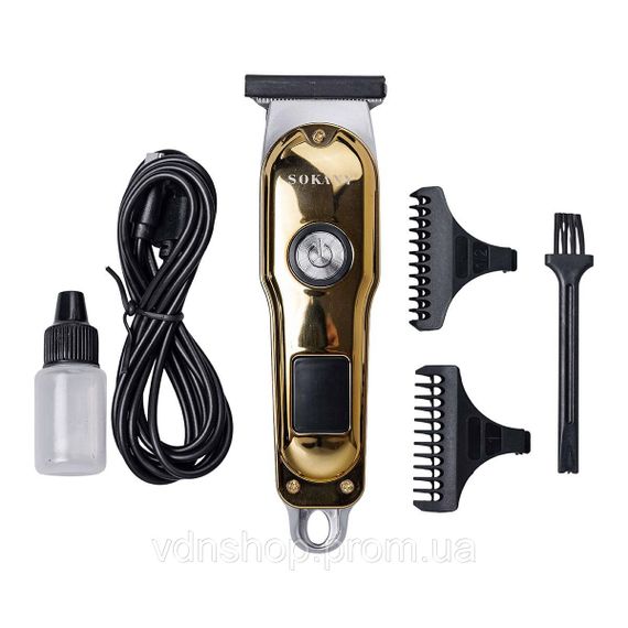 Машинка для стрижки аккумуляторная Золотистая Sokany SK-LF-9988GOLD | Зображення 1