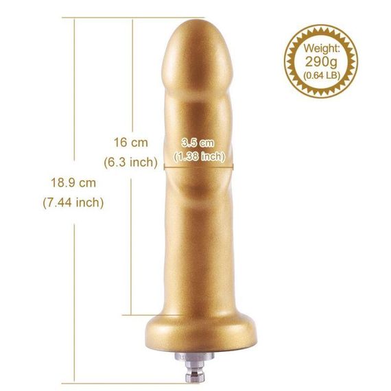 Золотой фаллоимитатор Hismith 6.8″ Golden Silicone Dildo, система KlicLok sexstyle | Зображення 6