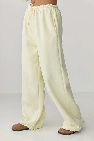 Спортивні штани з плюшевим начісом - лимонний цвет, L (є розміри)